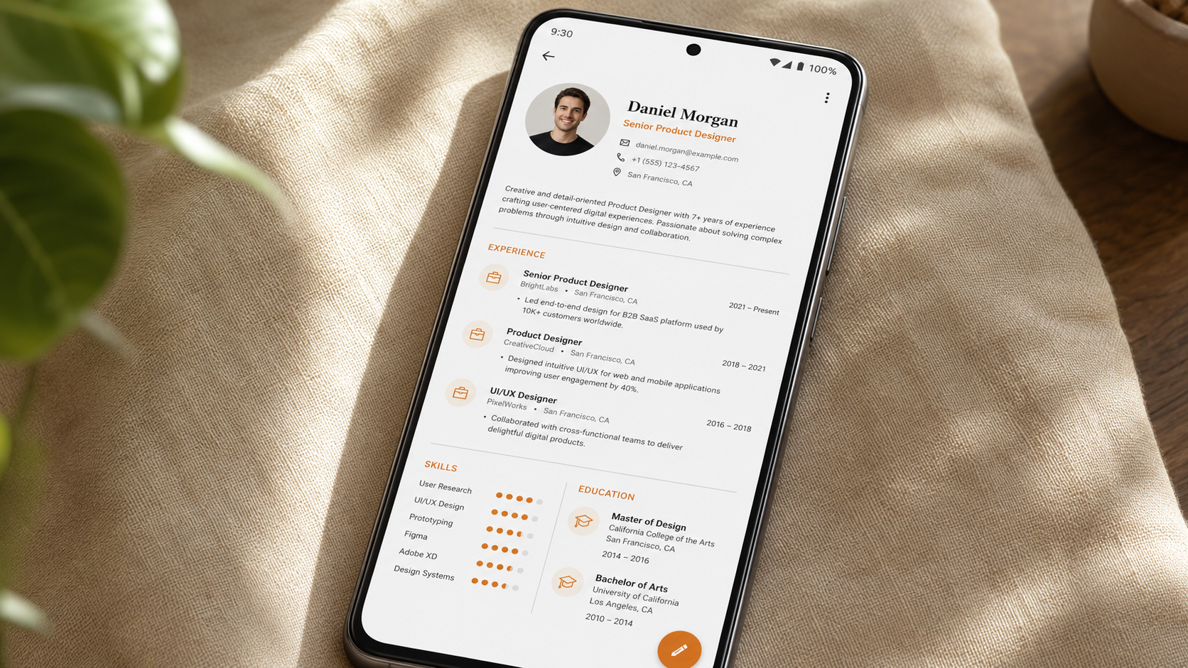 resume mockup