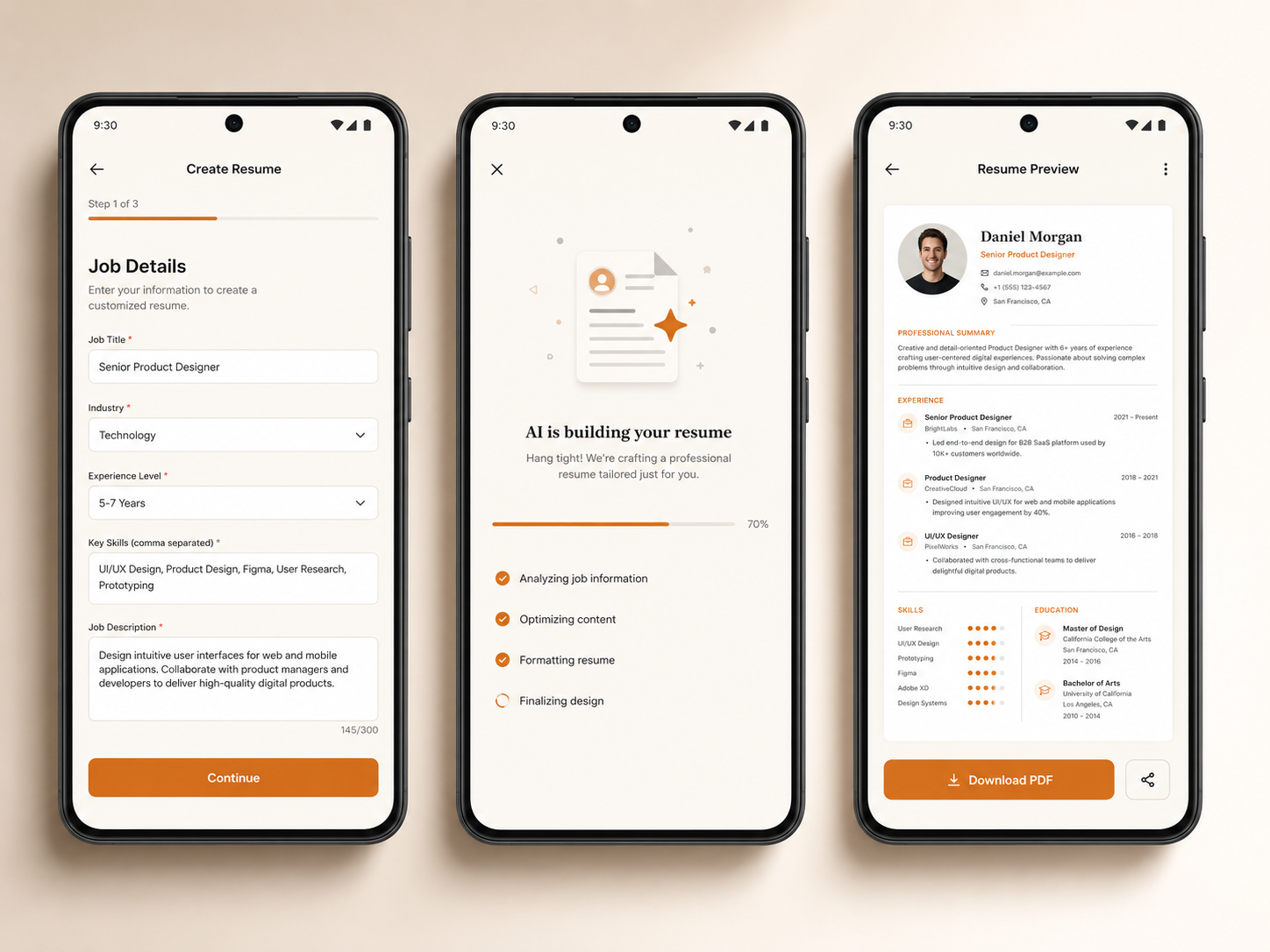 triple resume mockup
